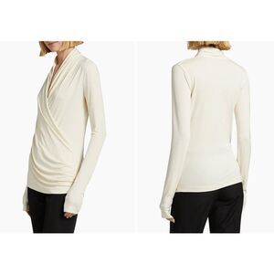 Toteme Stretch-Jersey Wrap Top Size M $490